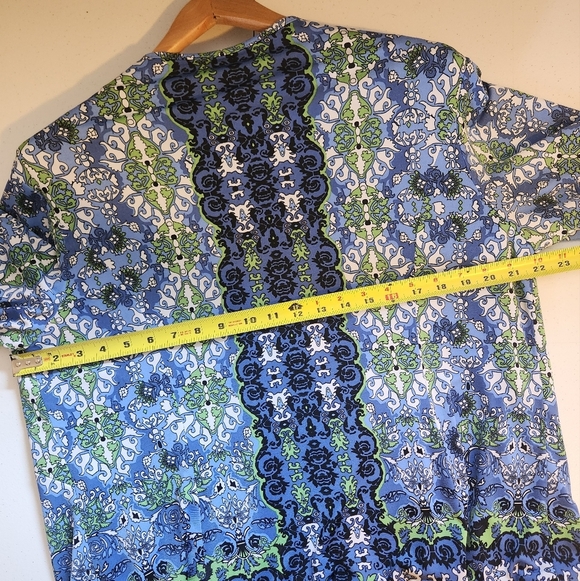 Joan Rivers Blue Open Front Lightweight Blazer Jacket Dressy Womens Size Large - Picture 9 of 9